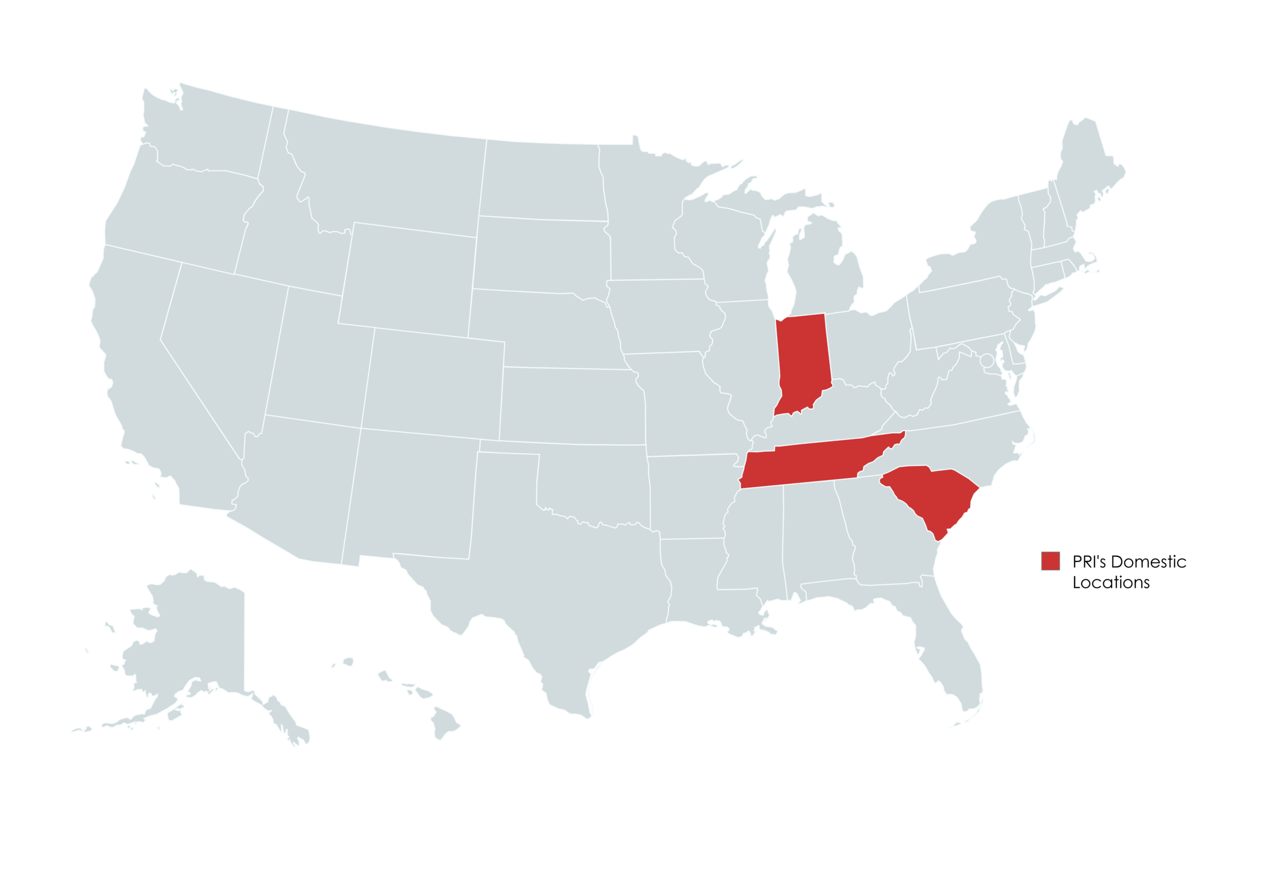 PRI Facility Locations — IN, TN, SC