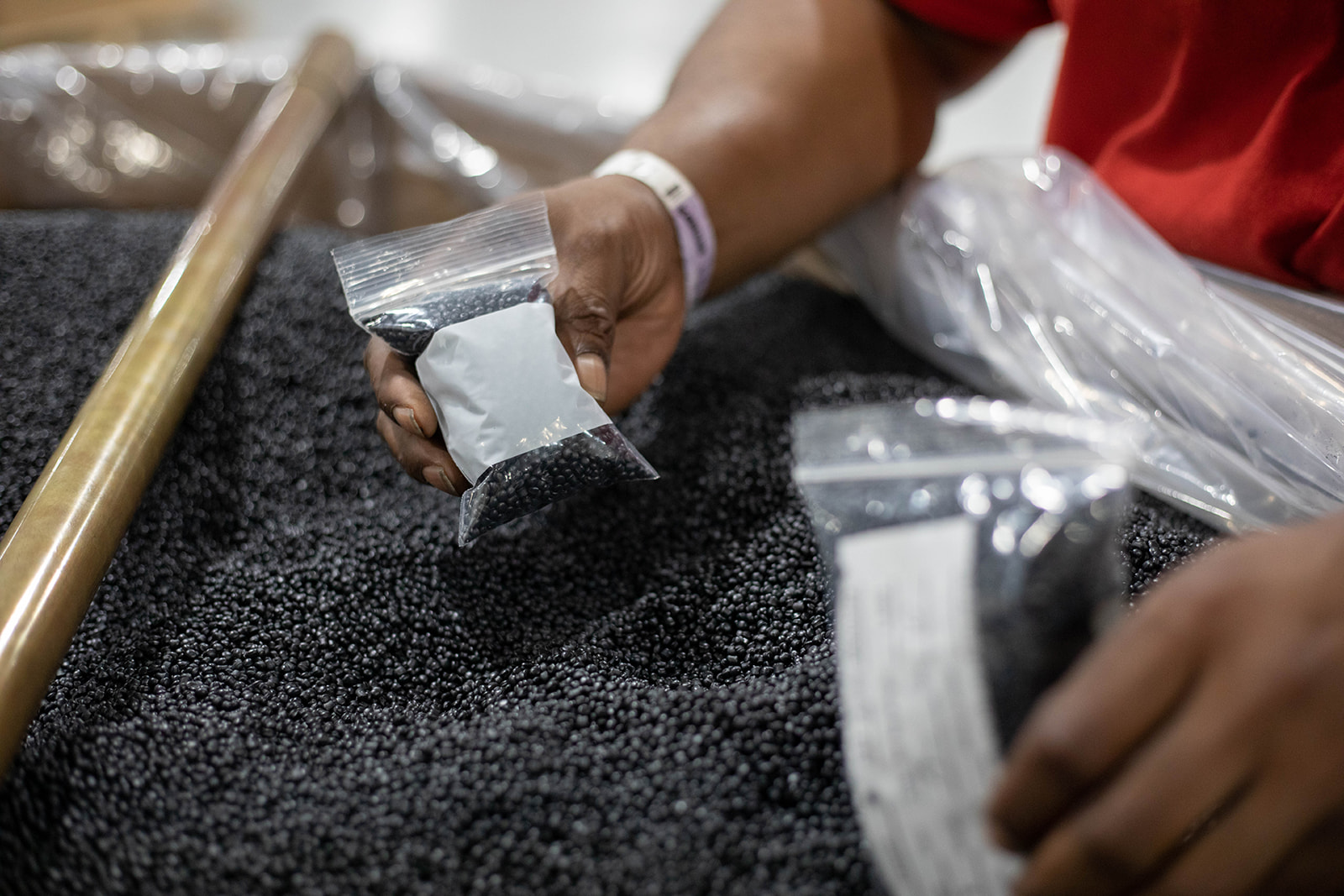 Plastic recycling manufacturer quality sampling at PRI facility